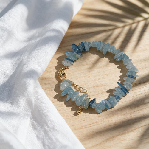 Natural Aquamarine Pebble Bracelet