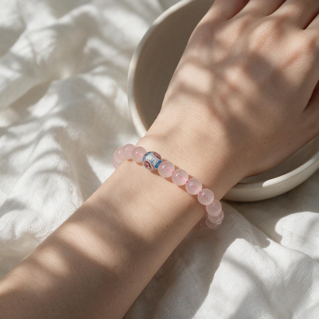 Natural crystal powder handmade elastic bracelet