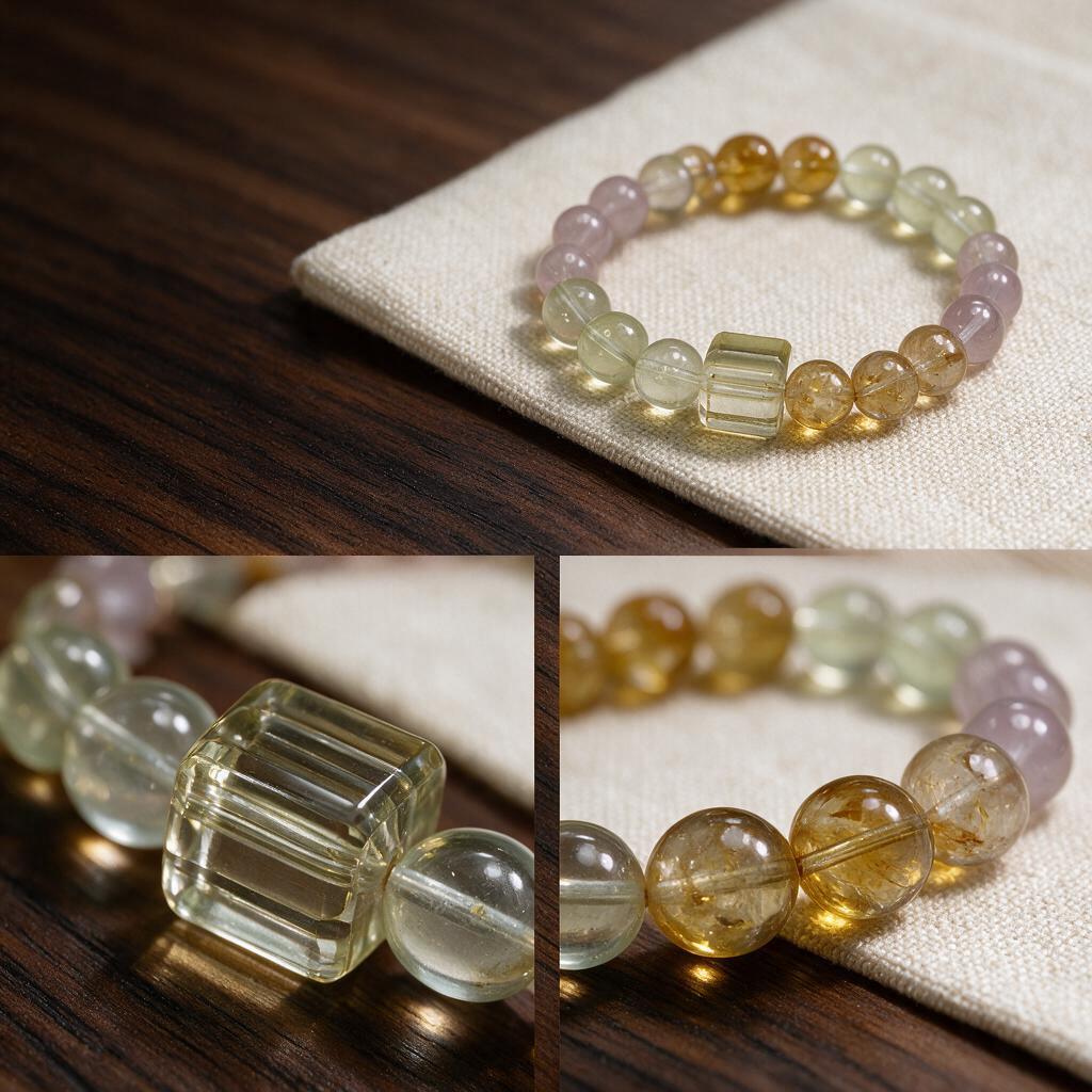 Natural multi-color crystal bead stretch bracelet